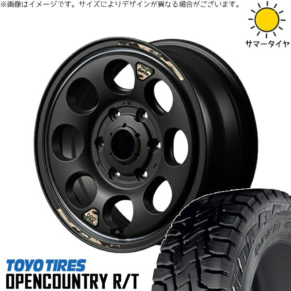 トーヨータイヤ オープンカントリー R/T 215/70R16 ＋ MIDホイール x DOD ウシャリン セミグロスブラック/リム 16インチ 6.5J +38 6H139.7P サマー・ホイール4本セット。1枚目。