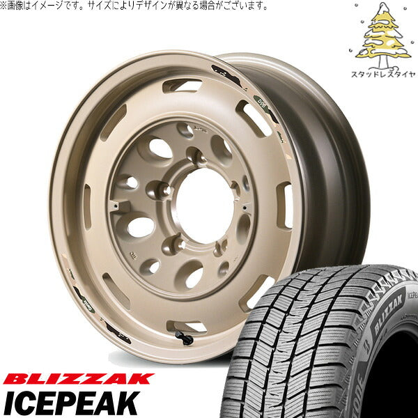 ブリヂストン ブリザック ICEPEAK 215/70R16 ＋ MIDホイール x DOD ウシャリントバリ セミグロスサンドベージュ 16インチ 5.5J +20 5H139.7P スタッドレス・ホイール4本セット。1枚目。
