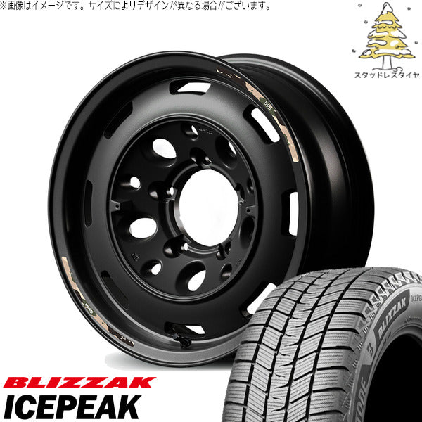 ブリヂストン ブリザック ICEPEAK 175/80R16 ＋ MIDホイール x DOD ウシャリントバリ セミグロスブラック 16インチ 5.5J +20 5H139.7P スタッドレス・ホイール4本セット。1枚目。