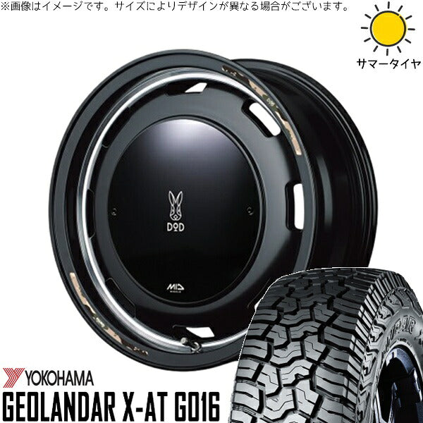 ヨコハマタイヤ ジオランダー X-AT G016 165/65R15 ＋ MIDホイール x DOD ウシャリントバリ セミグロスブラック 15インチ 4.5J +45 4H100P サマー・ホイール4本セット。1枚目。