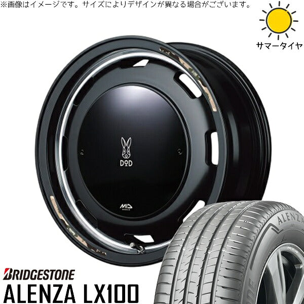 ブリヂストン アレンザ LX100 215/70R16 ＋ MIDホイール x DOD ウシャリントバリ セミグロスブラック 16インチ 6J -5 5H139.7P サマー・ホイール4本セット。1枚目。
