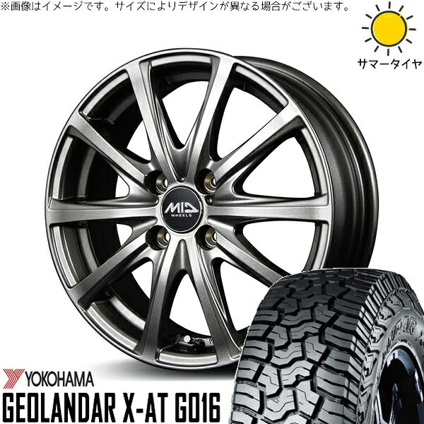 ヨコハマタイヤ ジオランダー X-A/T G016 (GEOLANDAR X-A/T G016) 165/65R14 ＋ MIDホイール V25 メタリックグレー 14インチ 4.5J +45 4H100P サマー・ホイール4本セット。1枚目。