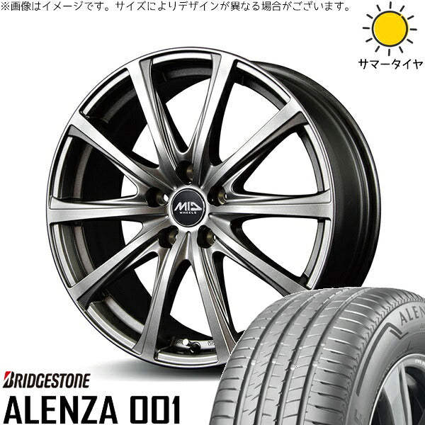 ブリヂストン アレンザ 001 235/50R18 ＋ MIDホイール V25 メタリックグレー 18インチ 7.5J +38 5H114.3P サマー・ホイール4本セット。1枚目。