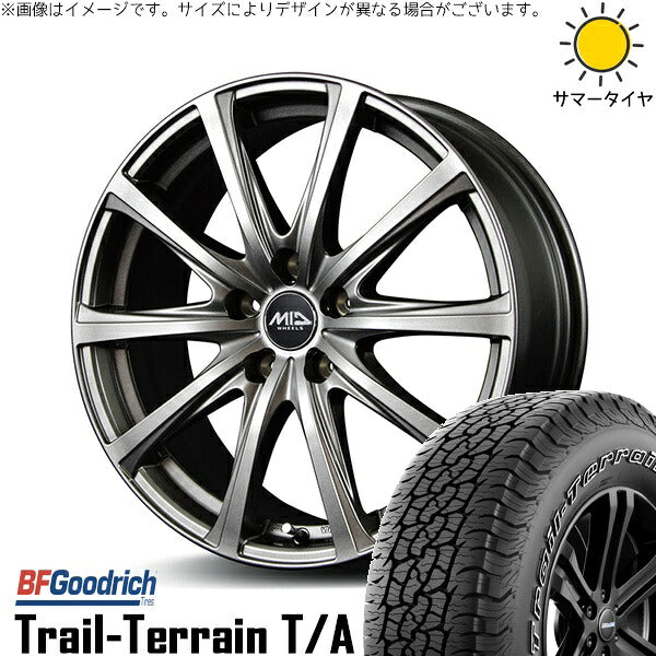 BFグッドリッチ トレイルテレーン T/A 245/65R17 ＋ MIDホイール V25 メタリックグレー 17インチ 7J +38 5H114.3P サマー・ホイール4本セット。1枚目。