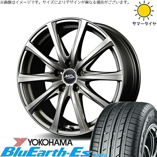ヨコハマタイヤ ブルーアース ES32 185/65R15 ＋ MIDホイール V25 メタリックグレー 15インチ 6J +52 5H114.3P サマー・ホイール4本セット。1枚目。