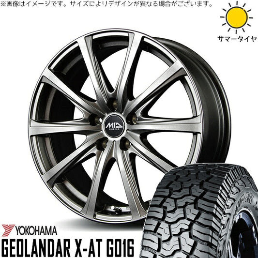 ヨコハマタイヤ ジオランダー X-A/T G016 (GEOLANDAR X-A/T G016) 215/70R16 ＋ MIDホイール V25 メタリックグレー 16インチ 6.5J +48 5H114.3P サマー・ホイール4本セット。1枚目。