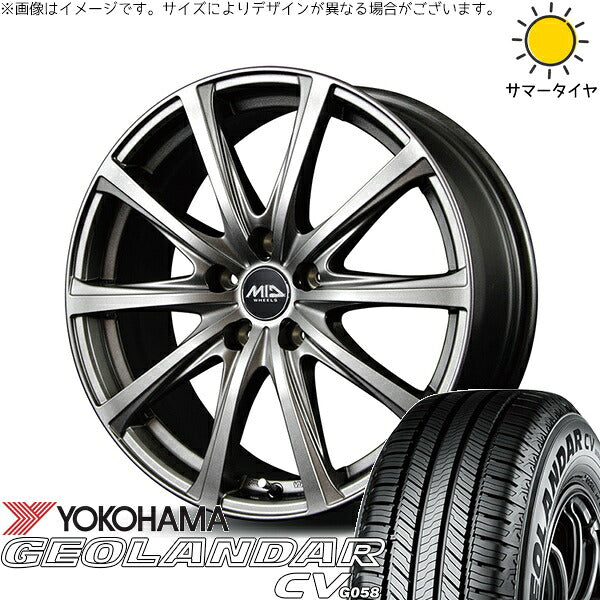 ヨコハマタイヤ ジオランダーCV G058 215/65R16 ＋ MIDホイール V25 メタリックグレー 16インチ 6.5J +48 5H114.3P サマー・ホイール4本セット。1枚目。