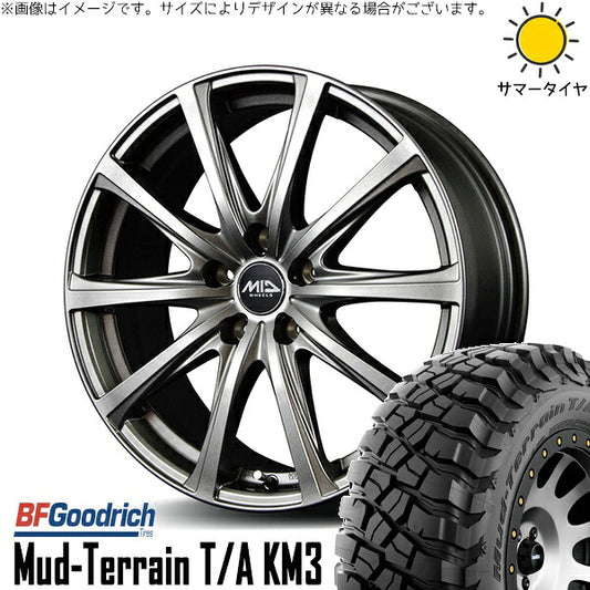 BFグッドリッチ マッドテレーン T/A KM3 245/65R17 ＋ MIDホイール V25 メタリックグレー 17インチ 7J +38 5H114.3P サマー・ホイール4本セット。1枚目。