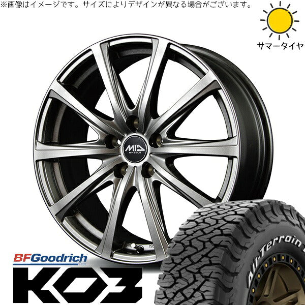 BFグッドリッチ オールテレーン T/A KO3 215/65R16 ＋ MIDホイール V25 メタリックグレー 16インチ 6.5J +38 5H114.3P サマー・ホイール4本セット。1枚目。
