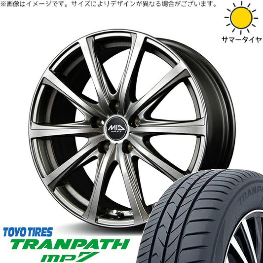 トーヨータイヤ トランパス MP7 185/65R15 ＋ MIDホイール V25 メタリックグレー 15インチ 6J +52 5H114.3P サマー・ホイール4本セット。1枚目。