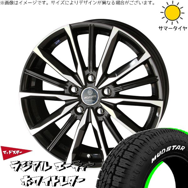 マッドスター ラジアルAT 225/55R18 ＋ スマック ヴァルキリー サファイアブラックポリッシュ 18インチ 7J +38 5H114.3P サマー・ホイール4本セット。1枚目。