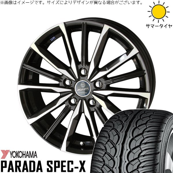 ヨコハマタイヤ パラダ Spec-X PA02 235/60R18 ＋ スマック ヴァルキリー サファイアブラックポリッシュ 18インチ 8J +45 5H114.3P サマー・ホイール4本セット。1枚目。