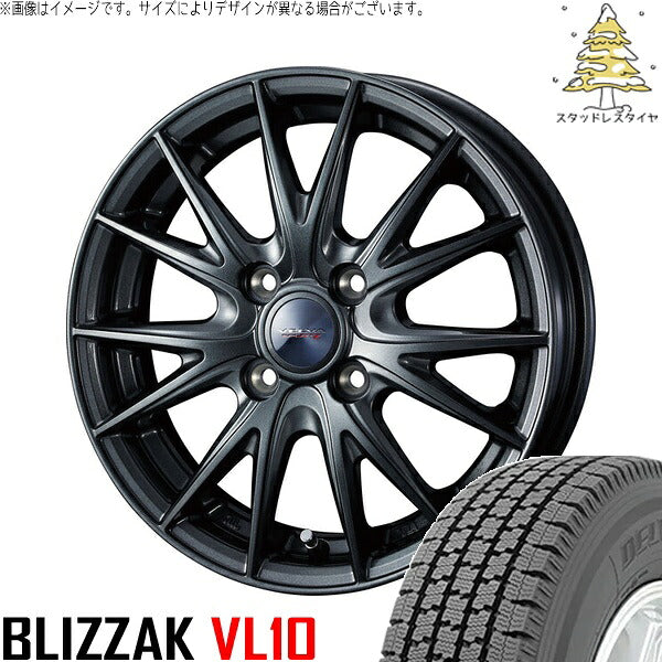 ブリヂストン ブリザック VL10 155/80R14 ＋ ヴェルヴァ スポルト2 ディープメタル2 14インチ 5J +39 4H100P スタッドレス・ホイール4本セット。1枚目。