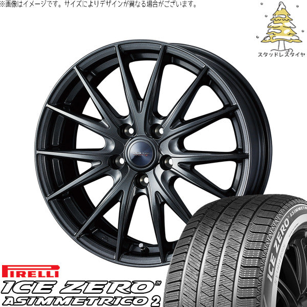 ピレリ アイスゼロアシンメトリコ2 215/65R16 ＋ ヴェルヴァ スポルト2 ディープメタル2 16インチ 6.5J +47 5H114.3P スタッドレス・ホイール4本セット。1枚目。