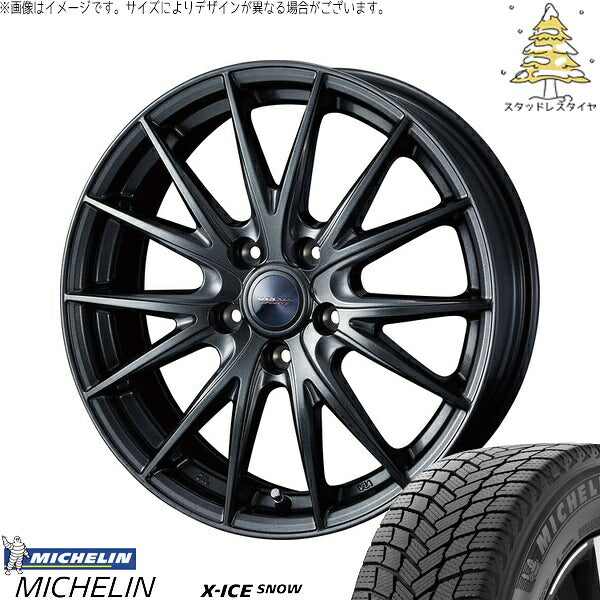 ミシュラン エックスアイス スノー 225/60R17 ＋ ヴェルヴァ スポルト2 ディープメタル2 17インチ 7J +40 5H114.3P スタッドレス・ホイール4本セット。1枚目。