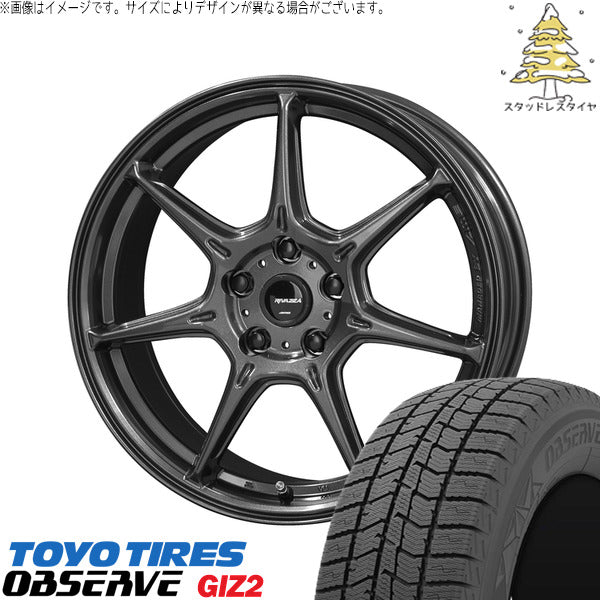 トーヨータイヤ OBSERVE 195/65R15 ＋ RIVAZZA VEX-7 ガンブラック 15インチ 6.0J +45 5H100P スタッドレス・ホイール4本セット。1枚目。