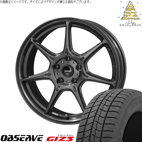 トーヨータイヤ オブザーブ GIZ3 195/65R15 ＋ RIVAZZA VEX-7 ガンブラック 15インチ 6.0J +45 5H100P スタッドレス・ホイール4本セット。1枚目。