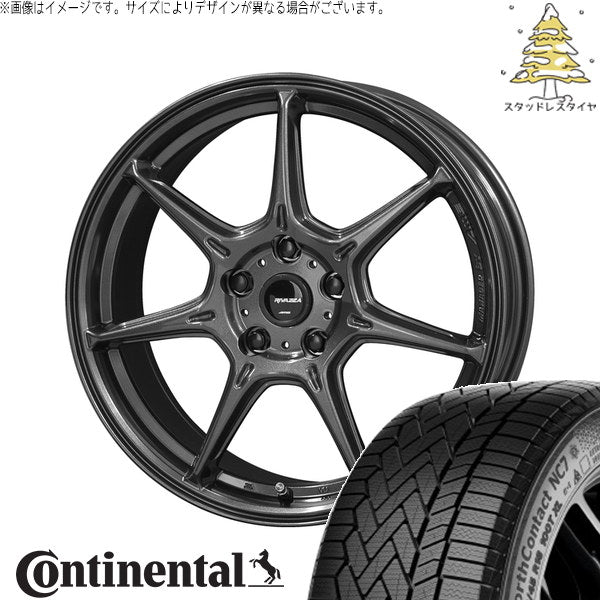 コンチネンタル ノースコンタクト NC7 235/50R18 ＋ RIVAZZA VEX-7 ガンブラック 18インチ 7.5J +38 5H114.3P スタッドレス・ホイール4本セット。1枚目。