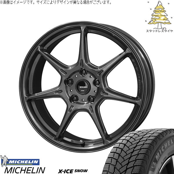ミシュラン エックスアイス スノー 185/65R15 ＋ RIVAZZA VEX-7 ガンブラック 15インチ 6.0J +52 5H114.3P スタッドレス・ホイール4本セット。1枚目。
