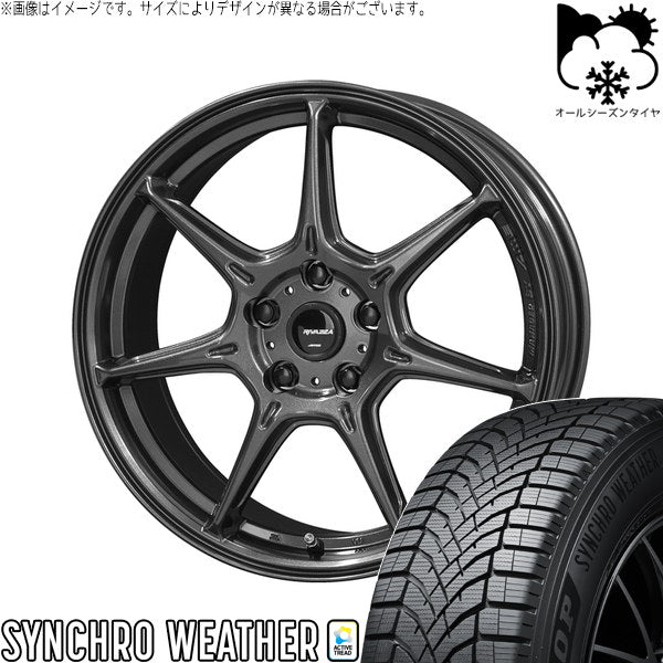 ダンロップ シンクロウェザー 205/45R17 ＋ RIVAZZA VEX-7 ガンブラック 17インチ 7.0J +48 5H114.3P オールシーズン・ホイール4本セット。1枚目。