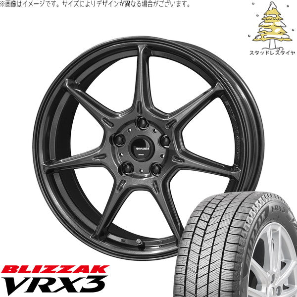 ブリヂストン ブリザック VRX3 185/65R15 ＋ RIVAZZA VEX-7 ガンブラック 15インチ 6.0J +53 5H114.3P スタッドレス・ホイール4本セット。1枚目。