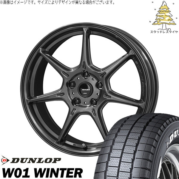 ダンロップ W01 WINTER 215/65R16 ＋ RIVAZZA VEX-7 ガンブラック 16インチ 6.5J +53 5H114.3P スタッドレス・ホイール4本セット。1枚目。