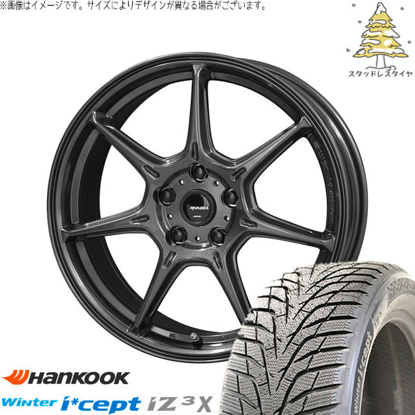 ハンコック ウィンターアイセプト IZ3X W636A 225/55R18 ＋ RIVAZZA VEX-7 ガンブラック 18インチ 7.5J +48 5H114.3P スタッドレス・ホイール4本セット。1枚目。
