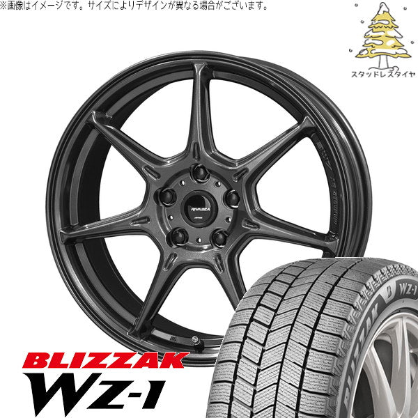 ブリヂストン ブリザック WZ-1 215/50R17 ＋ RIVAZZA VEX-7 ガンブラック 17インチ 7.0J +53 5H114.3P スタッドレス・ホイール4本セット。1枚目。