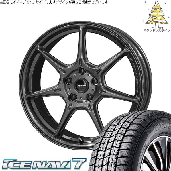 グッドイヤー アイスナビ7 215/40R18 ＋ RIV VEX-7 EVO ガンブラック 18インチ 8.5J +45 5H114.3P スタッドレス・ホイール4本セット。1枚目。