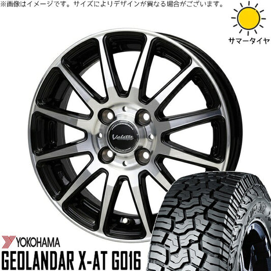 ヨコハマタイヤ ジオランダー X-A/T G016 (GEOLANDAR X-A/T G016) 165/60R15 ＋ ヴァレット グリッター ブラックポリッシュ 15インチ 4.5J +45 4H100P サマー・ホイール4本セット。1枚目。