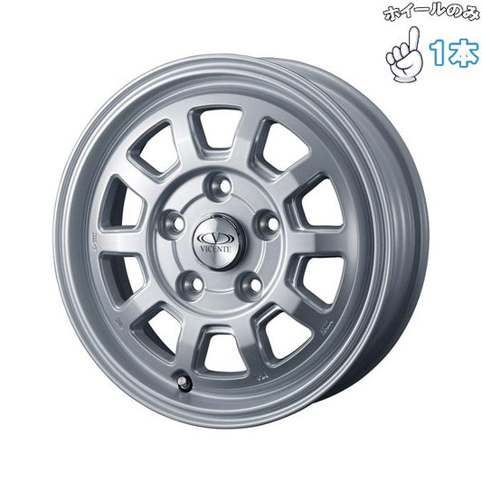 ライトエース S400系 MC前 13インチ アルミホイール 5穴114.3 | ウェッズ ヴィセンテ06-TL シルバー 5J 1本