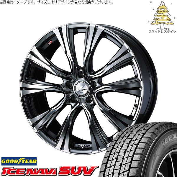 グッドイヤー アイスナビ SUV 235/60R18 ＋ レオニス VR ブラックメタルコート/ミラーカット 18インチ 8J +42 5H114.3P スタッドレス・ホイール4本セット。1枚目。