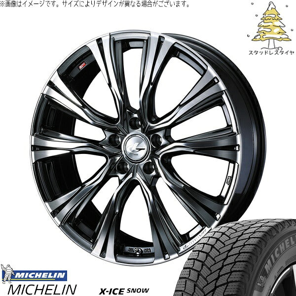 ミシュラン エックスアイス スノー 225/40R19 ＋ レオニス VR ブラックメタルコート/ミラーカット 19インチ 7.5J +48 5H114.3P スタッドレス・ホイール4本セット。1枚目。
