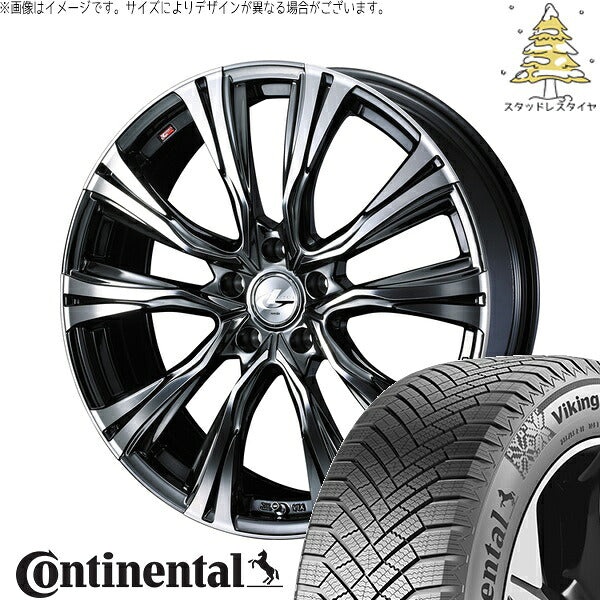 コンチネンタル バイキングコンタクト8 235/55R18 ＋ レオニス VR ブラックメタルコート/ミラーカット 18インチ 8J +42 5H114.3P スタッドレス・ホイール4本セット。1枚目。
