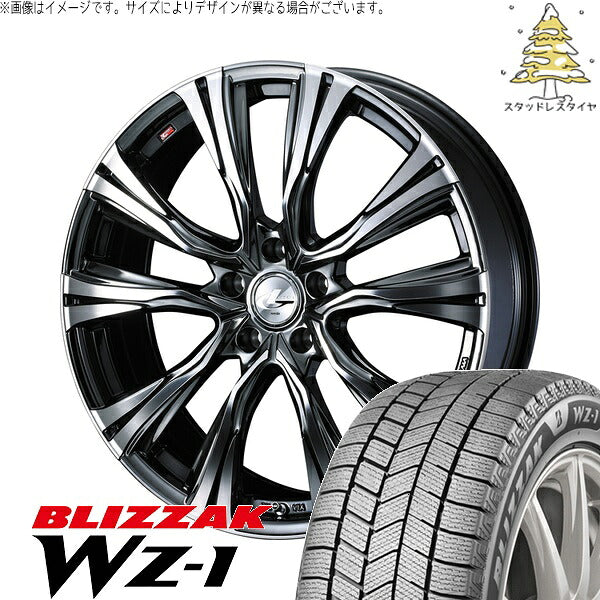 ブリヂストン ブリザック WZ-1 195/50R19 ＋ レオニス VR ブラックメタルコート/ミラーカット 19インチ 8J +43 5H114.3P スタッドレス・ホイール4本セット。1枚目。