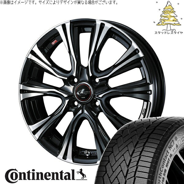 コンチネンタル ノースコンタクト NC7 185/65R15 ＋ レオニス VR パールブラック/ミラーカット 15インチ 5.5J +43 4H100P スタッドレス・ホイール4本セット。1枚目。