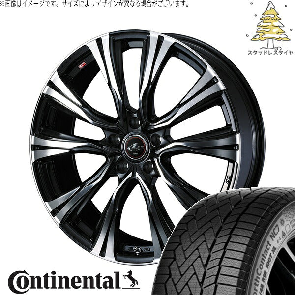 コンチネンタル ノースコンタクト NC7 225/45R18 ＋ レオニス VR パールブラック/ミラーカット 18インチ 8J +42 5H114.3P スタッドレス・ホイール4本セット。1枚目。