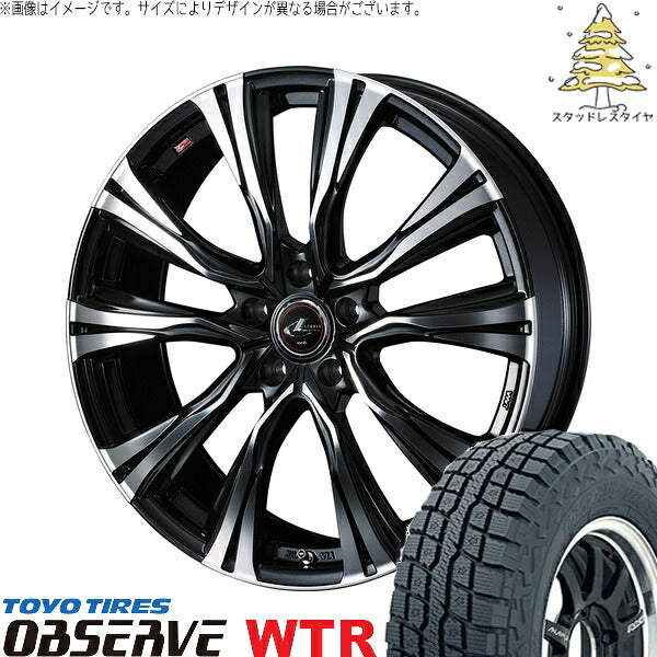 トーヨータイヤ オブザーブ W/T-R 225/70R16 ＋ レオニス VR パールブラック/ミラーカット 16インチ 6.5J +42 5H100P スタッドレス・ホイール4本セット。1枚目。