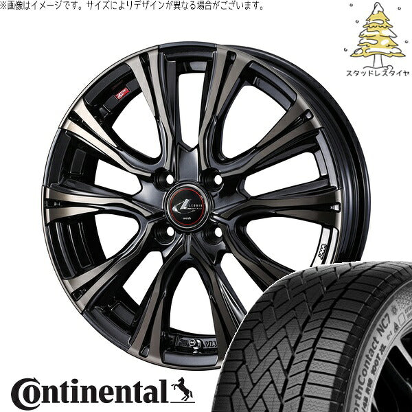 コンチネンタル ノースコンタクト NC7 175/65R15 ＋ レオニス VR パールブラックミラーカット/チタントップ 15インチ 4.5J +45 4H100P スタッドレス・ホイール4本セット。1枚目。