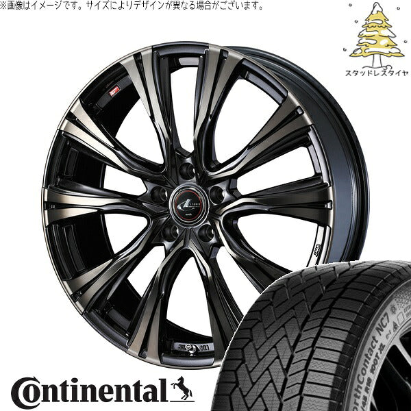 コンチネンタル ノースコンタクト NC7 225/55R17 ＋ レオニス VR パールブラックミラーカット/チタントップ 17インチ 7J +42 5H114.3P スタッドレス・ホイール4本セット。1枚目。