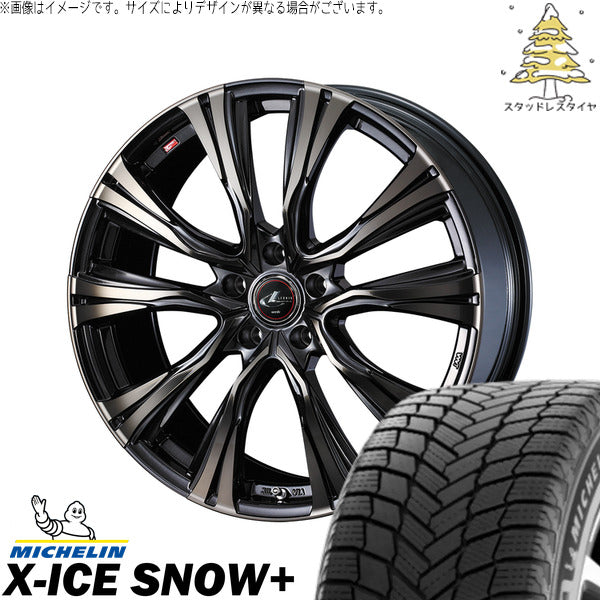 ミシュラン エックスアイス スノー+ 245/45R20 ＋ レオニス VR パールブラックミラーカット/チタントップ 20インチ 8.5J +45 5H114.3P スタッドレス・ホイール4本セット。1枚目。