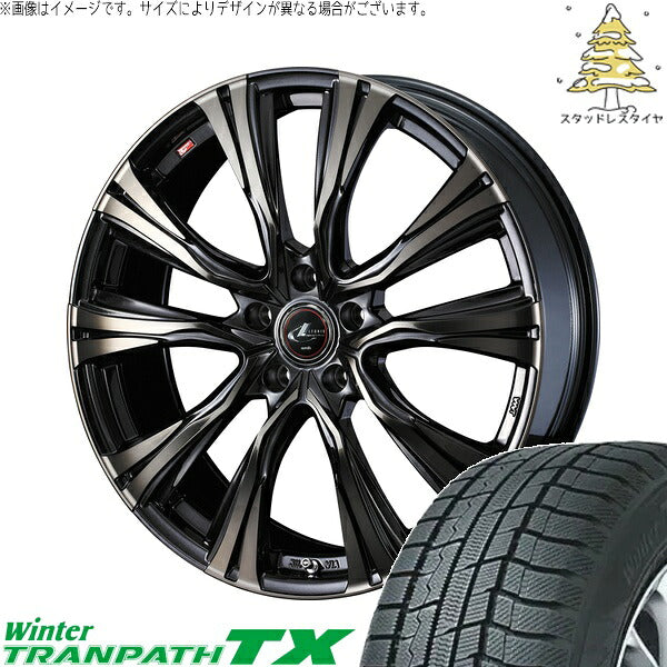 トーヨータイヤ ウィンタートランパス TX 225/55R17 ＋ レオニス VR パールブラックミラーカット/チタントップ 17インチ 7J +42 5H114.3P スタッドレス・ホイール4本セット。1枚目。