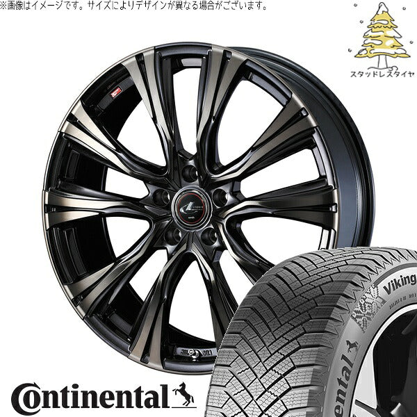 コンチネンタル バイキングコンタクト8 185/65R15 ＋ レオニス VR パールブラックミラーカット/チタントップ 15インチ 6J +45 5H100P スタッドレス・ホイール4本セット。1枚目。