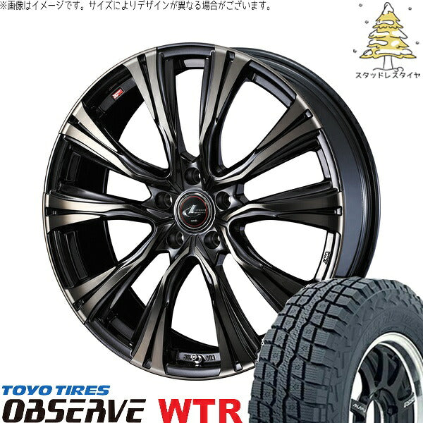 トーヨータイヤ オブザーブ W/T-R 215/65R16 ＋ レオニス VR パールブラックミラーカット/チタントップ 16インチ 6.5J +40 5H114.3P スタッドレス・ホイール4本セット。1枚目。