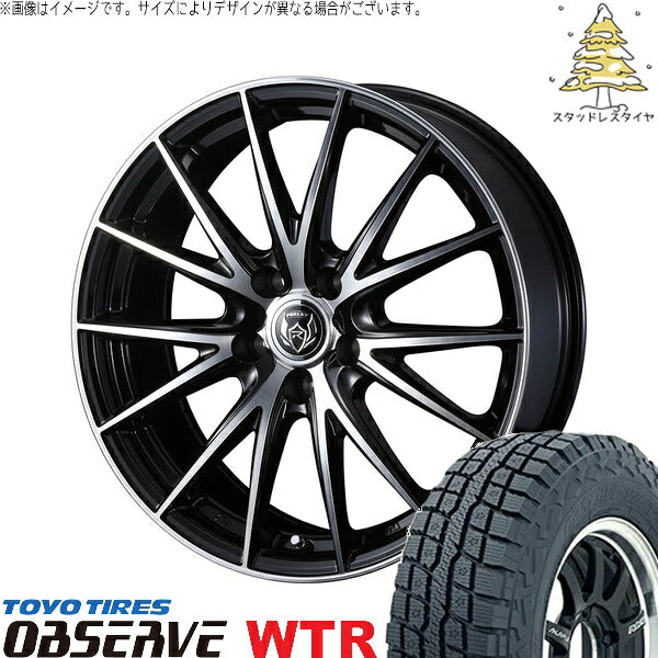トーヨータイヤ オブザーブ W/T-R 215/65R16 ＋ ライツレー VS ブラックメタリックポリッシュ 16インチ 6.5J +53 5H114.3P スタッドレス・ホイール4本セット。1枚目。