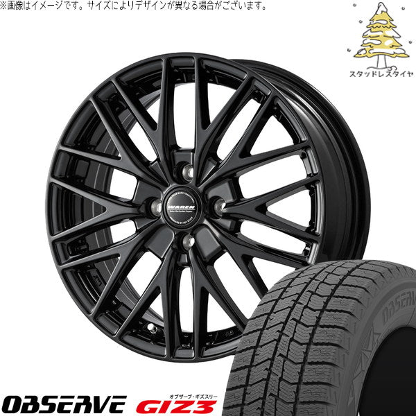 トーヨータイヤ オブザーブ GIZ3 175/65R15 ＋ ヴァーレン W07 メタリックブラック 15インチ 4.5J +45 4H100P スタッドレス・ホイール4本セット。1枚目。