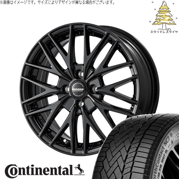 コンチネンタル ノースコンタクト NC7 175/65R15 ＋ ヴァーレン W07 メタリックブラック 15インチ 4.5J +45 4H100P スタッドレス・ホイール4本セット。1枚目。