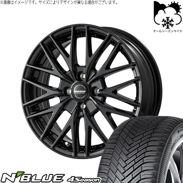 ネクセン エヌブルー 4シーズン 165/70R14 ＋ ヴァーレン W07 メタリックブラック 14インチ 4.5J +45 4H100P オールシーズン・ホイール4本セット。1枚目。