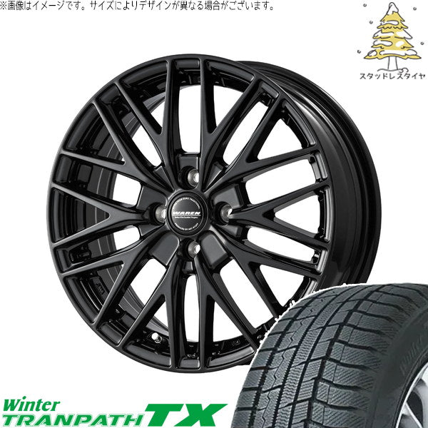 トーヨータイヤ ウィンタートランパス TX 165/65R15 ＋ ヴァーレン W07 メタリックブラック 15インチ 4.5J +45 4H100P スタッドレス・ホイール4本セット。1枚目。