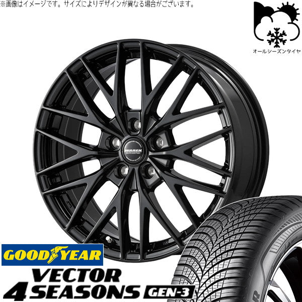 グッドイヤー ベクター4シーズンズ GEN-3 215/60R17 ＋ ヴァーレン W07 メタリックブラック 17インチ 7.0J +45 5H114.3P オールシーズン・ホイール4本セット。1枚目。